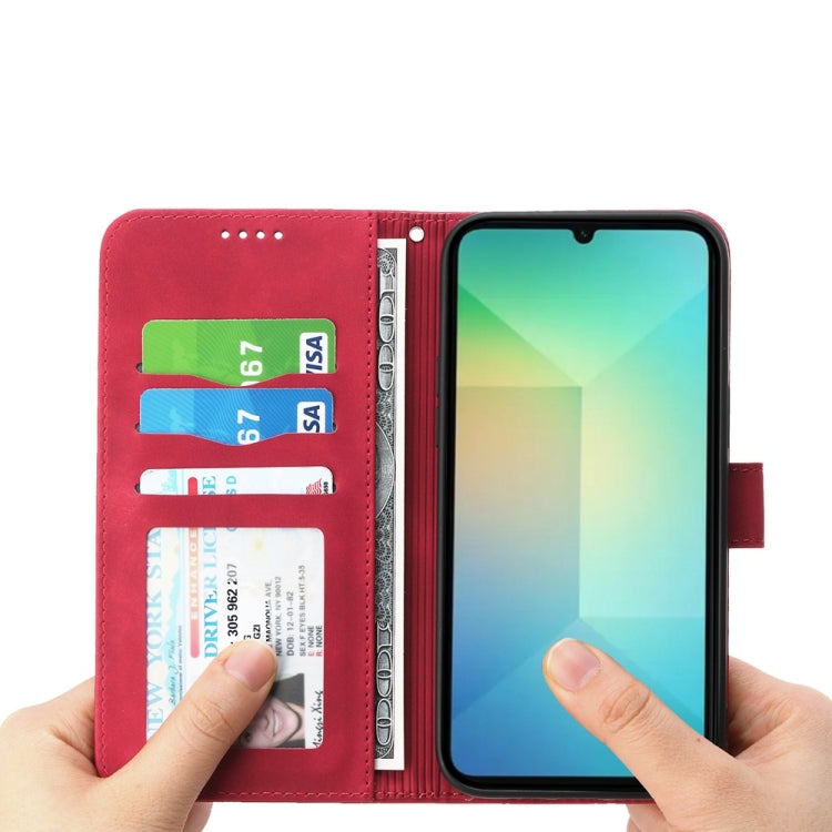 For Samsung Galaxy A06 4G / 5G / A07 4G Dierfeng Dream Line TPU Hybrid PU Leather Phone Case