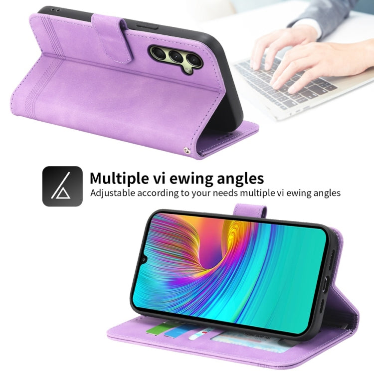 For Samsung Galaxy A26 5G / A16 / A17 4G Dierfeng Dream Line TPU Hybrid PU Leather Phone Case