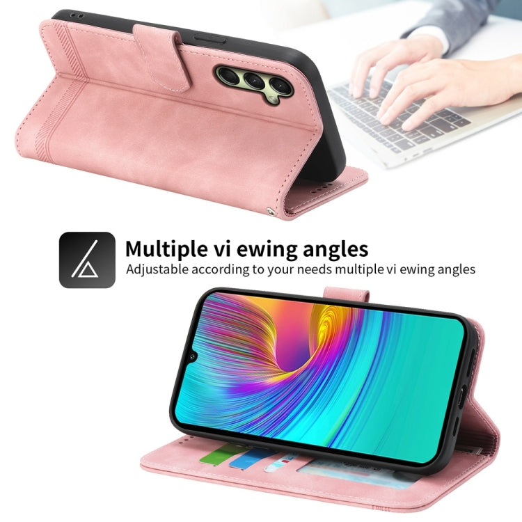 For Samsung Galaxy A26 5G / A16 / A17 4G Dierfeng Dream Line TPU Hybrid PU Leather Phone Case
