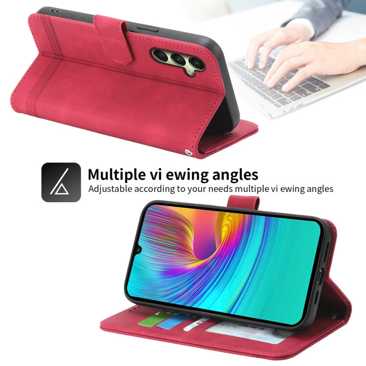 For Samsung Galaxy A26 5G / A16 / A17 4G Dierfeng Dream Line TPU Hybrid PU Leather Phone Case