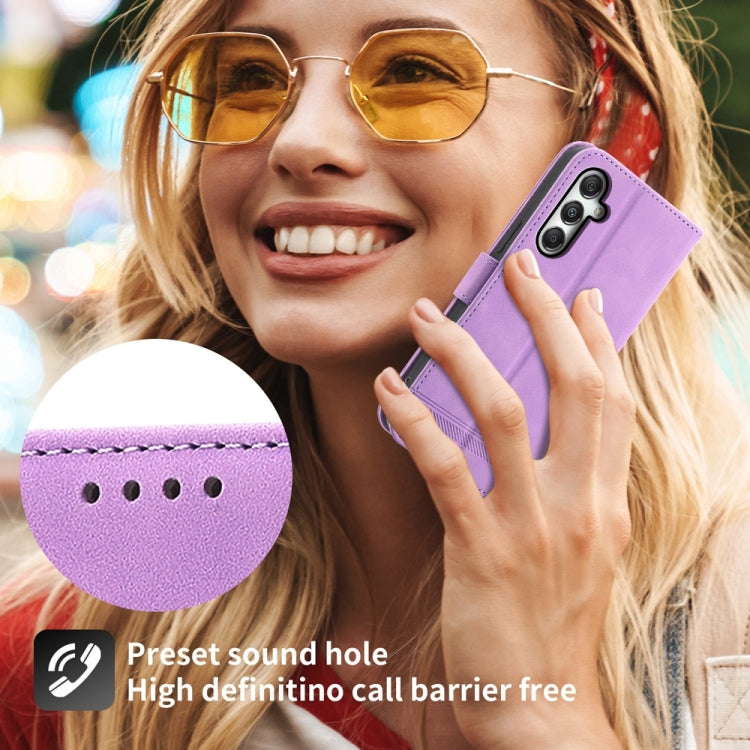 For Samsung Galaxy M35 Dierfeng Dream Line TPU Hybrid PU Leather Phone Case