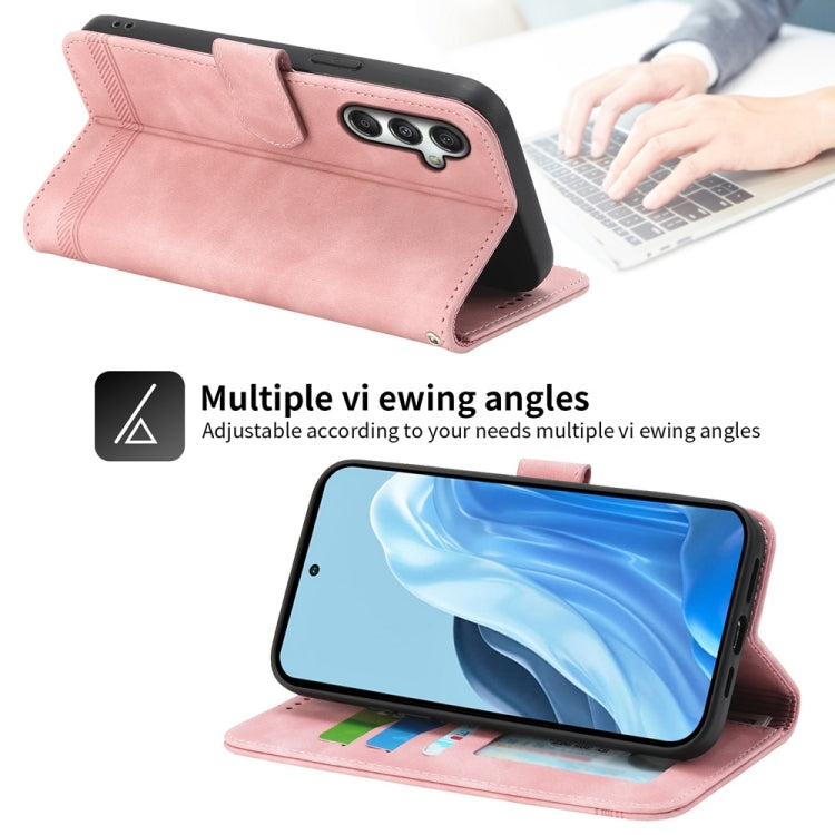 For Samsung Galaxy M35 Dierfeng Dream Line TPU Hybrid PU Leather Phone Case
