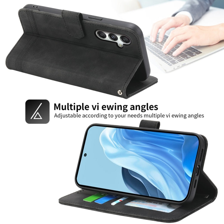 For Samsung Galaxy M35 Dierfeng Dream Line TPU Hybrid PU Leather Phone Case