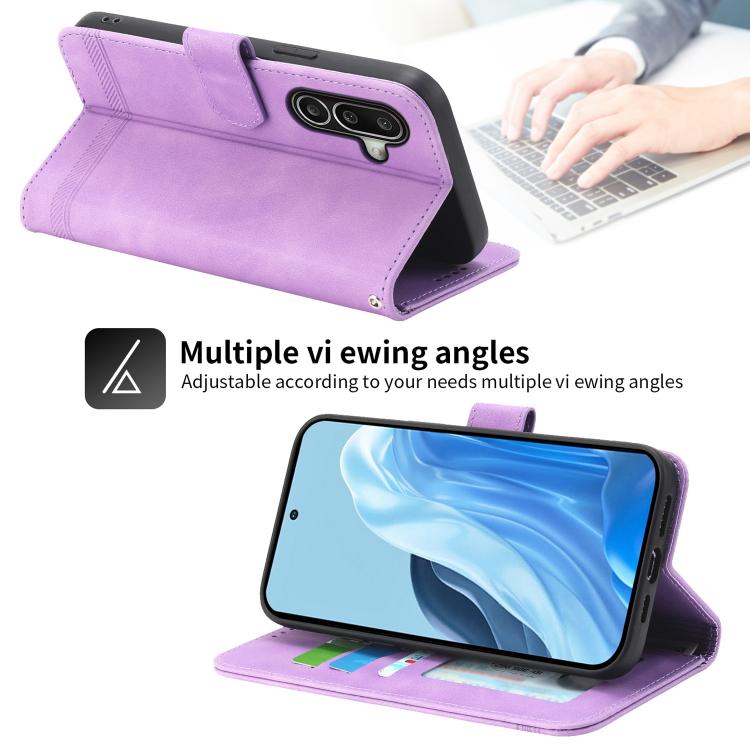 For Galaxy A27 5G Dierfeng Dream Line TPU Hybrid PU Leather Phone Case