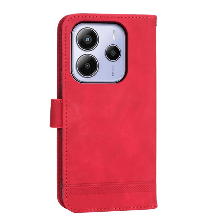 For Redmi Note 14 4G 163.25mm Global Dierfeng Dream Line TPU Hybrid PU Leather Phone Case
