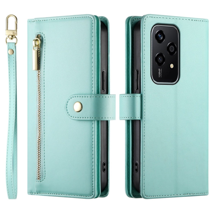 For Honor 200 Lite Global Nine Card-slot Zipper Wallet Bag Leather Phone Case