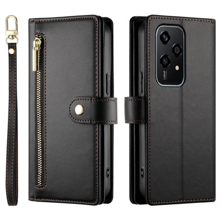 For Honor 200 Lite Global Nine Card-slot Zipper Wallet Bag Leather Phone Case