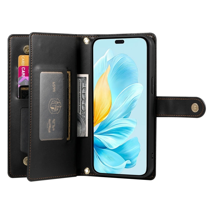 For Honor 200 Lite Global Nine Card-slot Zipper Wallet Bag Leather Phone Case