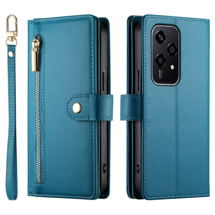 For Honor 200 Lite Global Nine Card-slot Zipper Wallet Bag Leather Phone Case