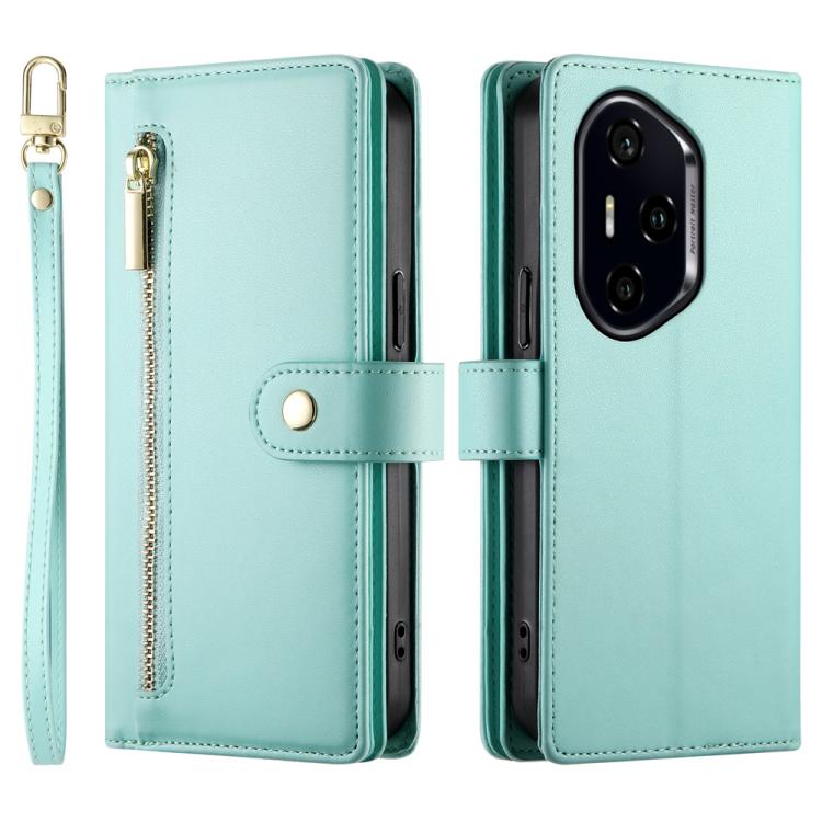 For Honor 300 Pro / 300 Ultra Nine Card-slot Zipper Wallet Bag Leather Phone Case