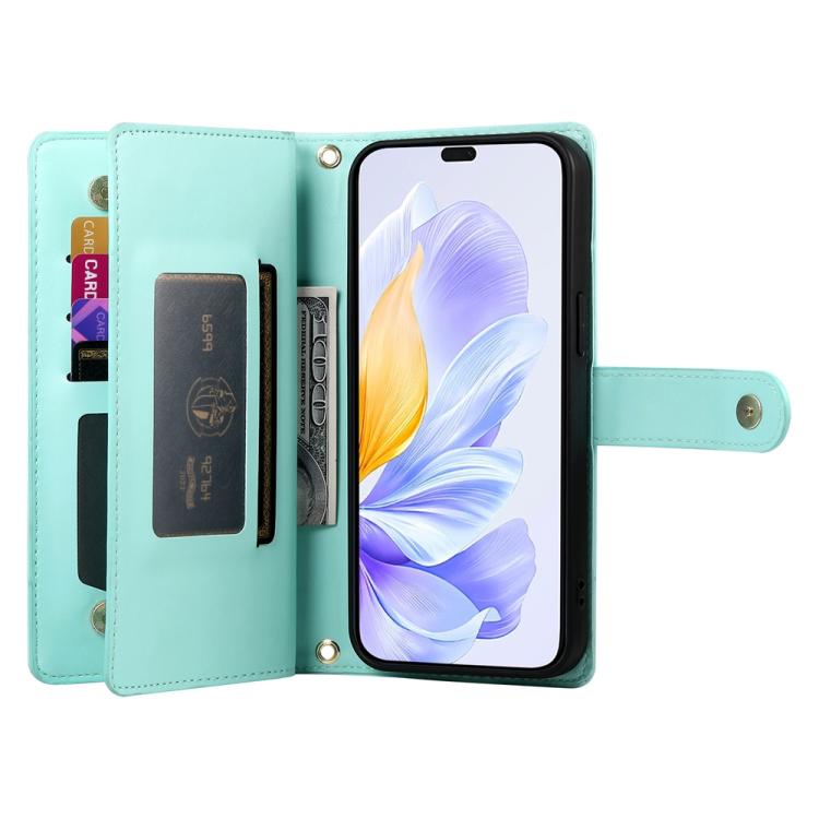For Honor 300 Pro / 300 Ultra Nine Card-slot Zipper Wallet Bag Leather Phone Case