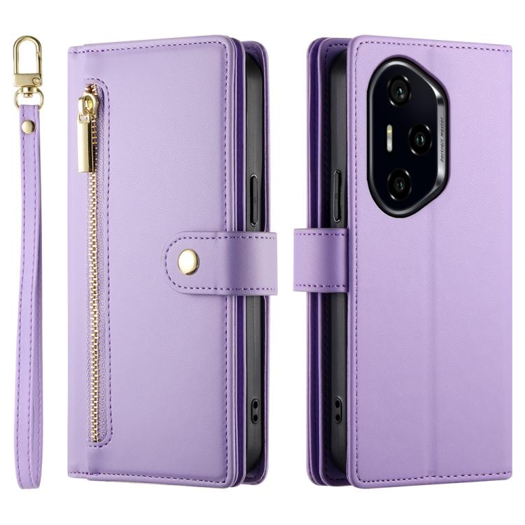 For Honor 300 Pro / 300 Ultra Nine Card-slot Zipper Wallet Bag Leather Phone Case