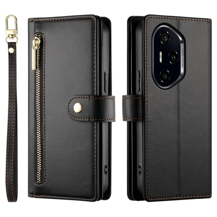 For Honor 300 Pro / 300 Ultra Nine Card-slot Zipper Wallet Bag Leather Phone Case