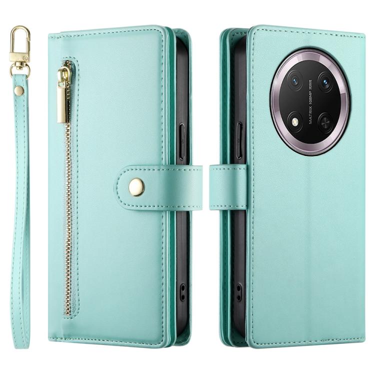 For Honor X9c Global / Magic7 Lite Nine Card-slot Zipper Wallet Bag Leather Phone Case