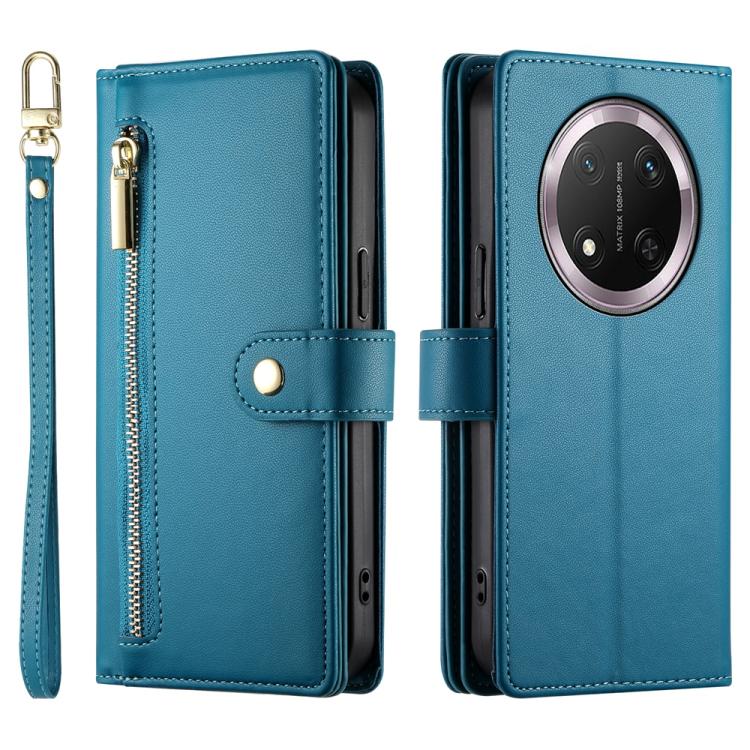 For Honor X9c Global / Magic7 Lite Nine Card-slot Zipper Wallet Bag Leather Phone Case