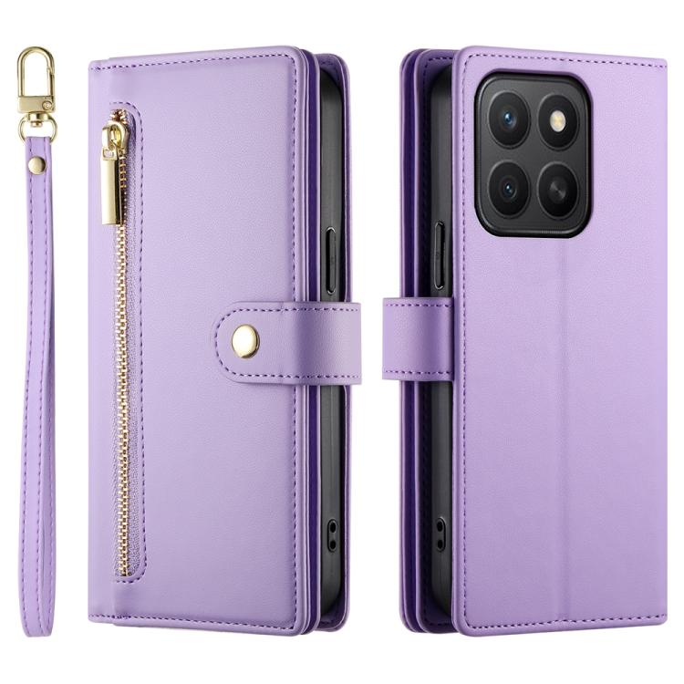 For Honor X8c 4G Nine Card-slot Zipper Wallet Bag Leather Phone Case