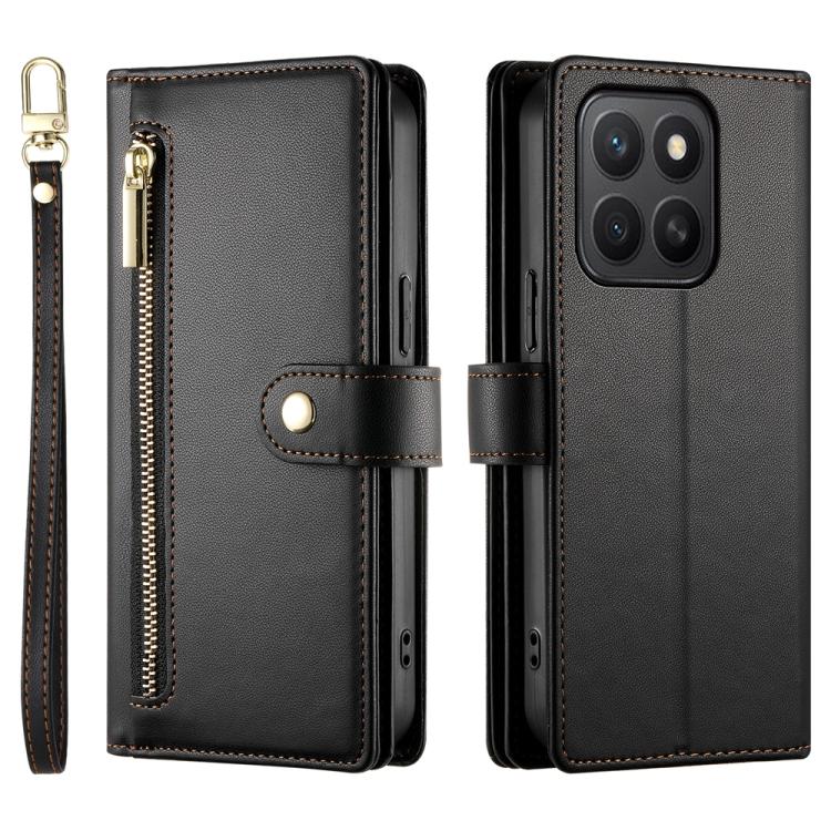 For Honor X8c 4G Nine Card-slot Zipper Wallet Bag Leather Phone Case