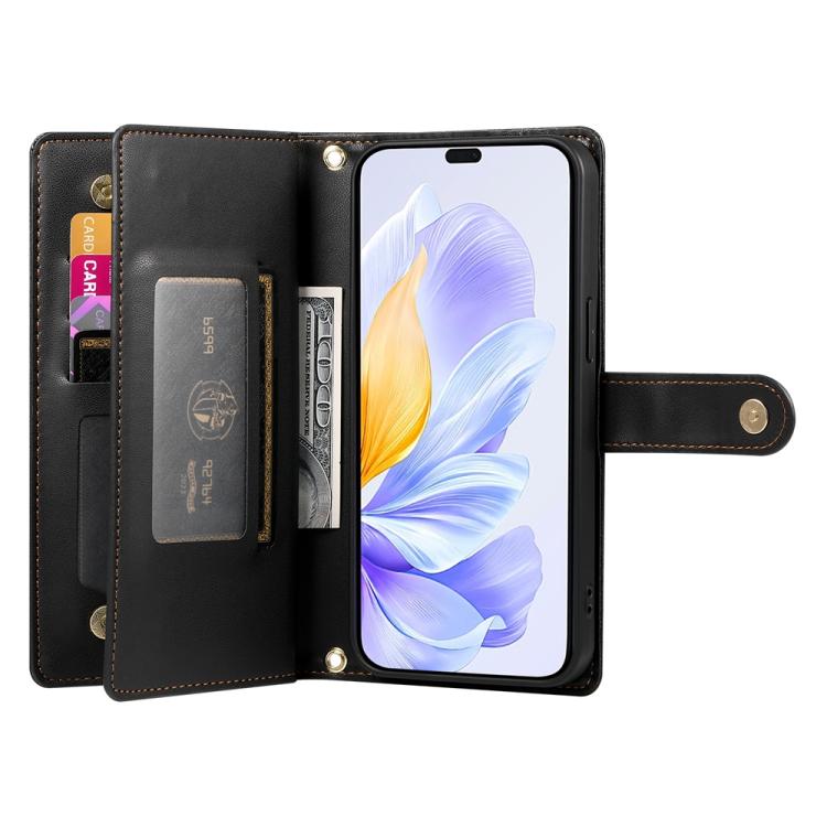 For Honor X8c 4G Nine Card-slot Zipper Wallet Bag Leather Phone Case