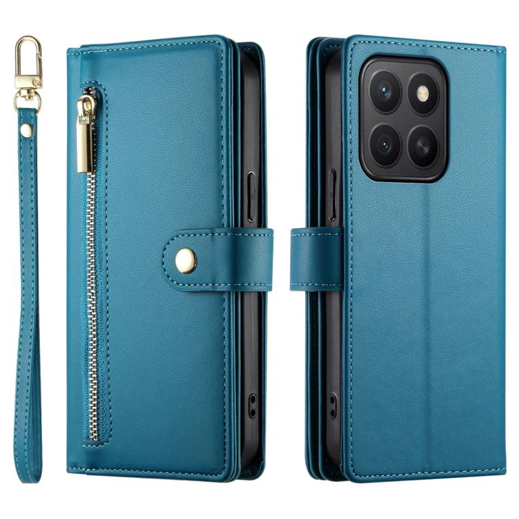 For Honor X8c 4G Nine Card-slot Zipper Wallet Bag Leather Phone Case
