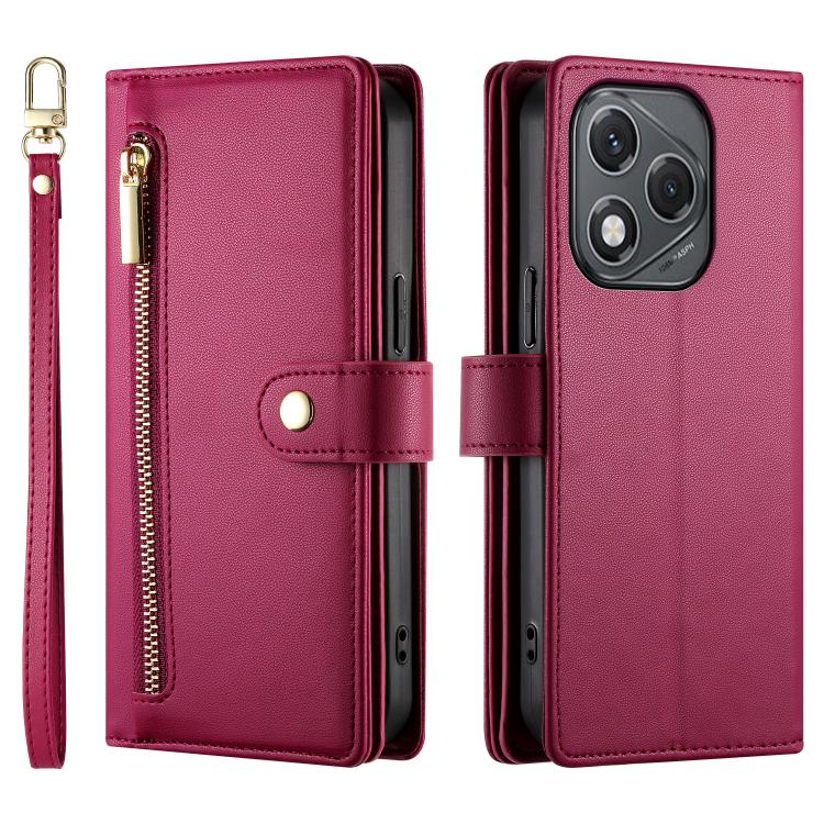 For Honor 400 Lite Global Nine Card-slot Zipper Wallet Bag Leather Phone Case