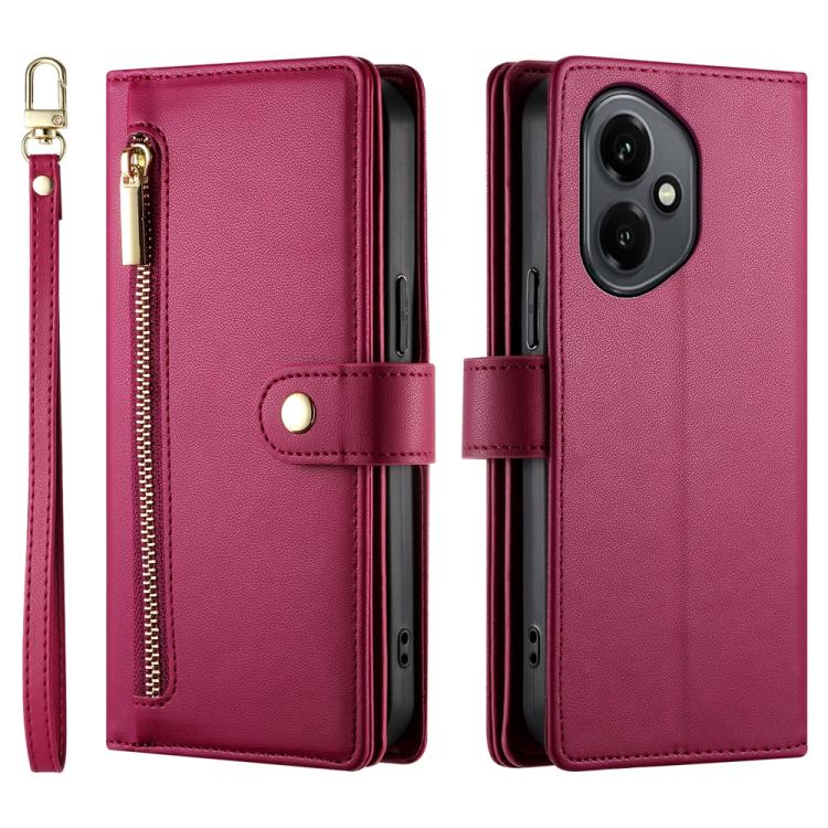 For Honor 400 Global 156.5mm Nine Card-slot Zipper Wallet Bag Leather Phone Case