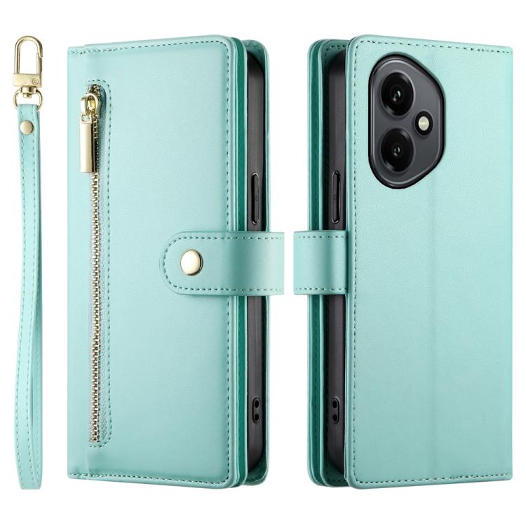 For Honor 400 Global 156.5mm Nine Card-slot Zipper Wallet Bag Leather Phone Case