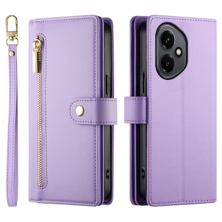 For Honor 400 Global 156.5mm Nine Card-slot Zipper Wallet Bag Leather Phone Case