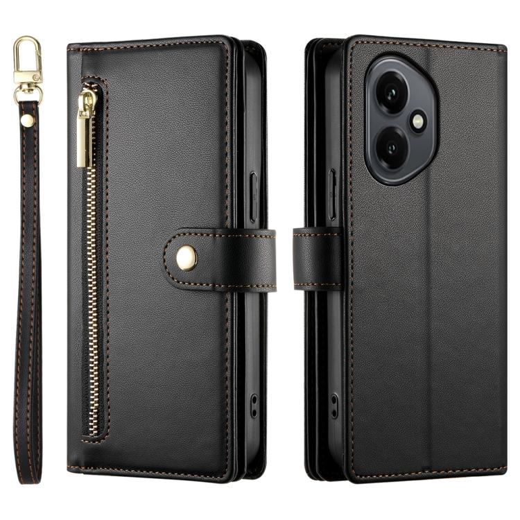 For Honor 400 Global 156.5mm Nine Card-slot Zipper Wallet Bag Leather Phone Case