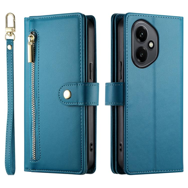 For Honor 400 Global 156.5mm Nine Card-slot Zipper Wallet Bag Leather Phone Case