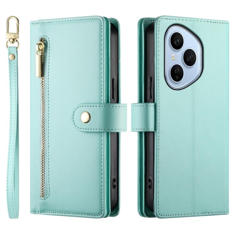 For Honor 400 Pro Global 160.8mm Nine Card-slot Zipper Wallet Bag Leather Phone Case