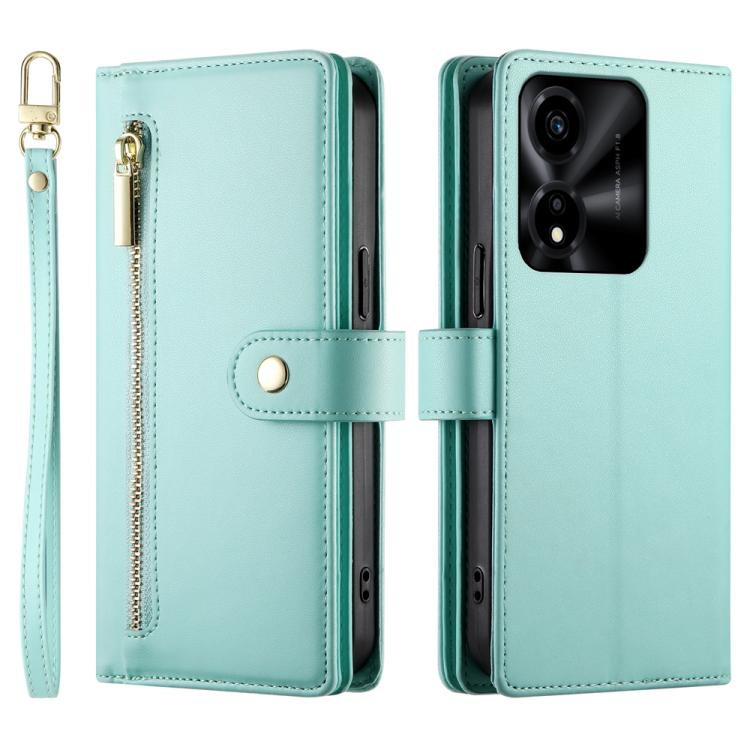 For Honor X5c Plus Nine Card-slot Zipper Wallet Bag Leather Phone Case