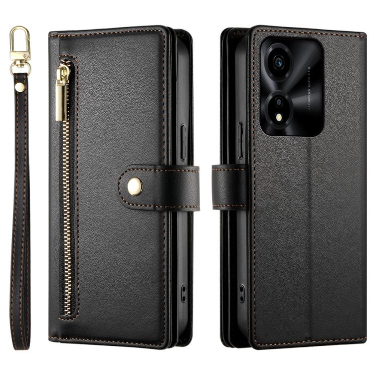For Honor X5c Plus Nine Card-slot Zipper Wallet Bag Leather Phone Case