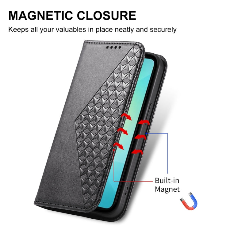 For Samsung Galaxy A06 4G / 5G / A07 4G Cubic Grid Calf Texture Magnetic Leather Phone Case