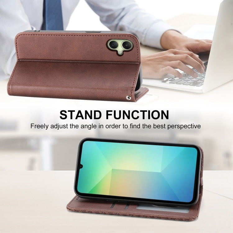 For Samsung Galaxy A06 4G / 5G / A07 4G Cubic Grid Calf Texture Magnetic Leather Phone Case