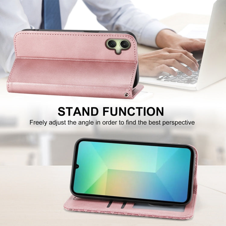 For Samsung Galaxy A06 4G / 5G / A07 4G Cubic Grid Calf Texture Magnetic Leather Phone Case
