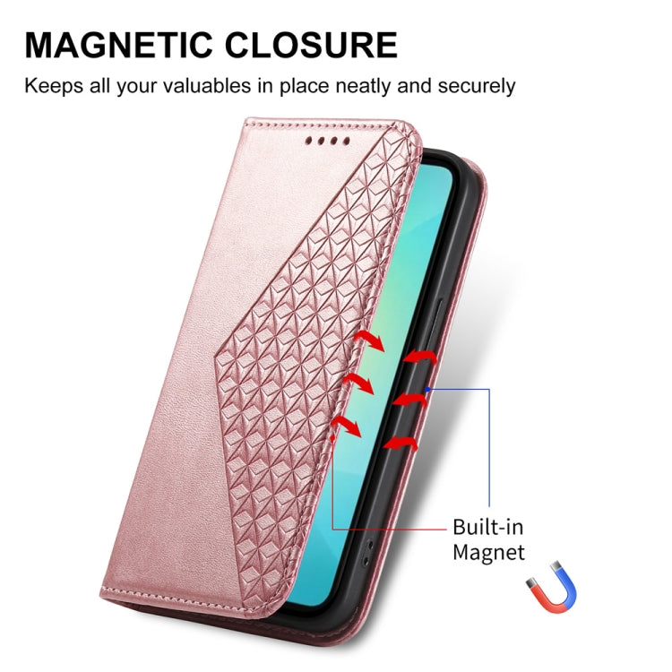For Samsung Galaxy A06 4G / 5G / A07 4G Cubic Grid Calf Texture Magnetic Leather Phone Case