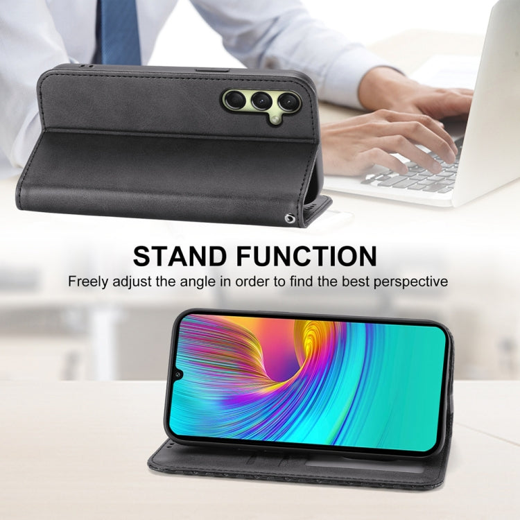 For Samsung Galaxy A26 5G / A16 / A17 4G Cubic Grid Calf Texture Magnetic Leather Phone Case