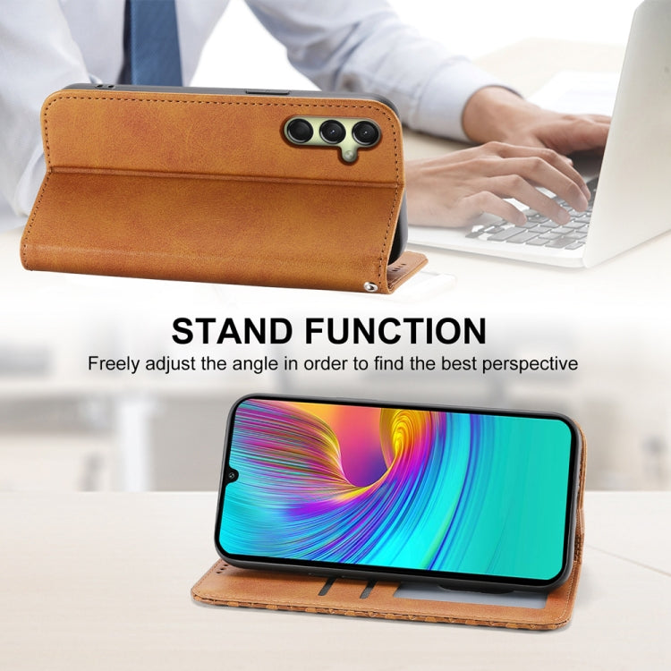 For Samsung Galaxy A26 5G / A16 / A17 4G Cubic Grid Calf Texture Magnetic Leather Phone Case