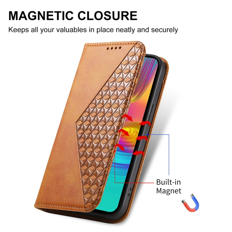 For Samsung Galaxy A26 5G / A16 / A17 4G Cubic Grid Calf Texture Magnetic Leather Phone Case