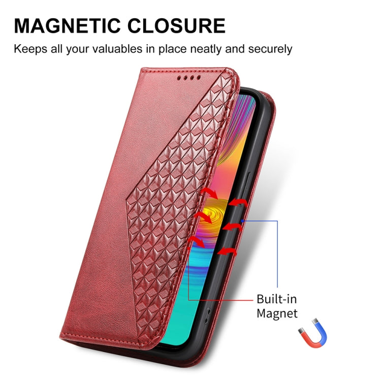 For Samsung Galaxy A26 5G / A16 / A17 4G Cubic Grid Calf Texture Magnetic Leather Phone Case