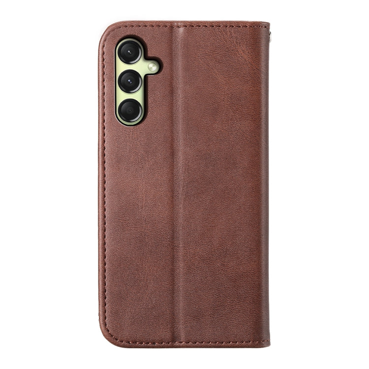 For Samsung Galaxy A26 5G / A16 / A17 4G Cubic Grid Calf Texture Magnetic Leather Phone Case