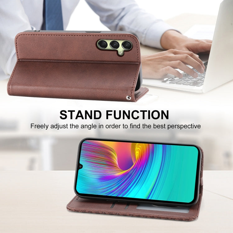 For Samsung Galaxy A26 5G / A16 / A17 4G Cubic Grid Calf Texture Magnetic Leather Phone Case