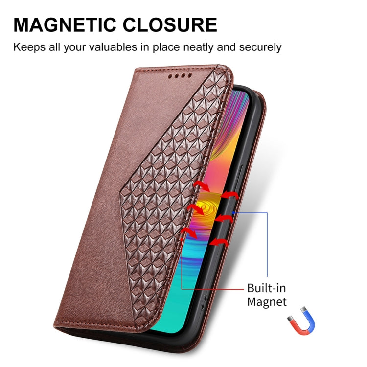 For Samsung Galaxy A26 5G / A16 / A17 4G Cubic Grid Calf Texture Magnetic Leather Phone Case