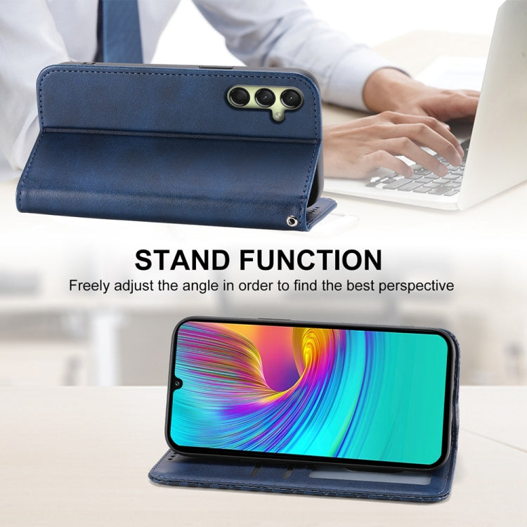 For Samsung Galaxy A26 5G / A16 / A17 4G Cubic Grid Calf Texture Magnetic Leather Phone Case