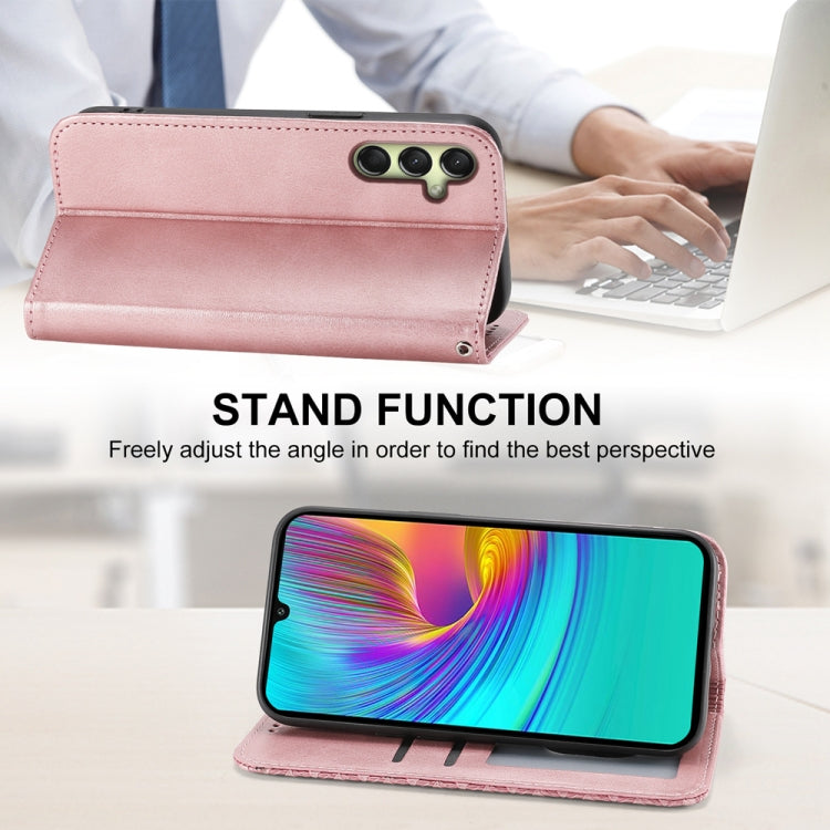 For Samsung Galaxy A26 5G / A16 / A17 4G Cubic Grid Calf Texture Magnetic Leather Phone Case