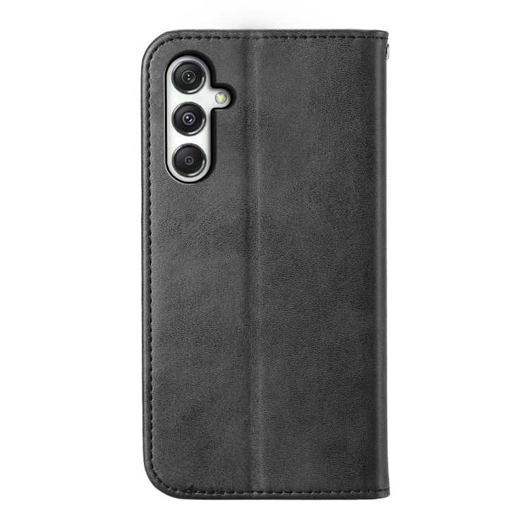 For Samsung Galaxy M35 Cubic Grid Calf Texture Magnetic Leather Phone Case