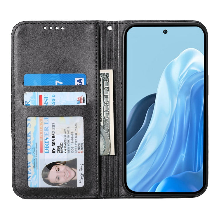 For Samsung Galaxy M35 Cubic Grid Calf Texture Magnetic Leather Phone Case