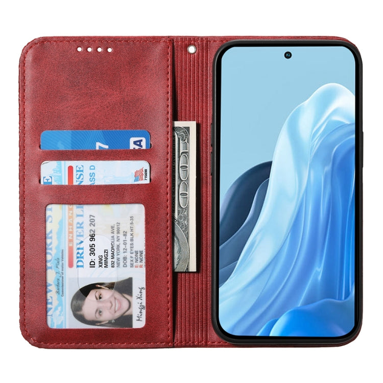 For Samsung Galaxy M35 Cubic Grid Calf Texture Magnetic Leather Phone Case