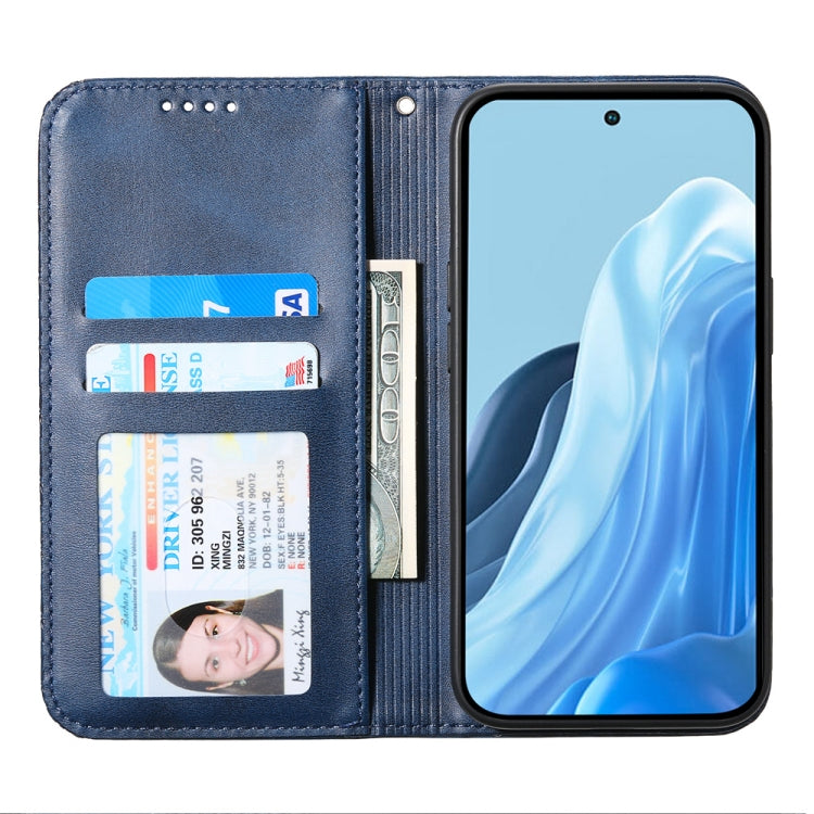For Samsung Galaxy M35 Cubic Grid Calf Texture Magnetic Leather Phone Case
