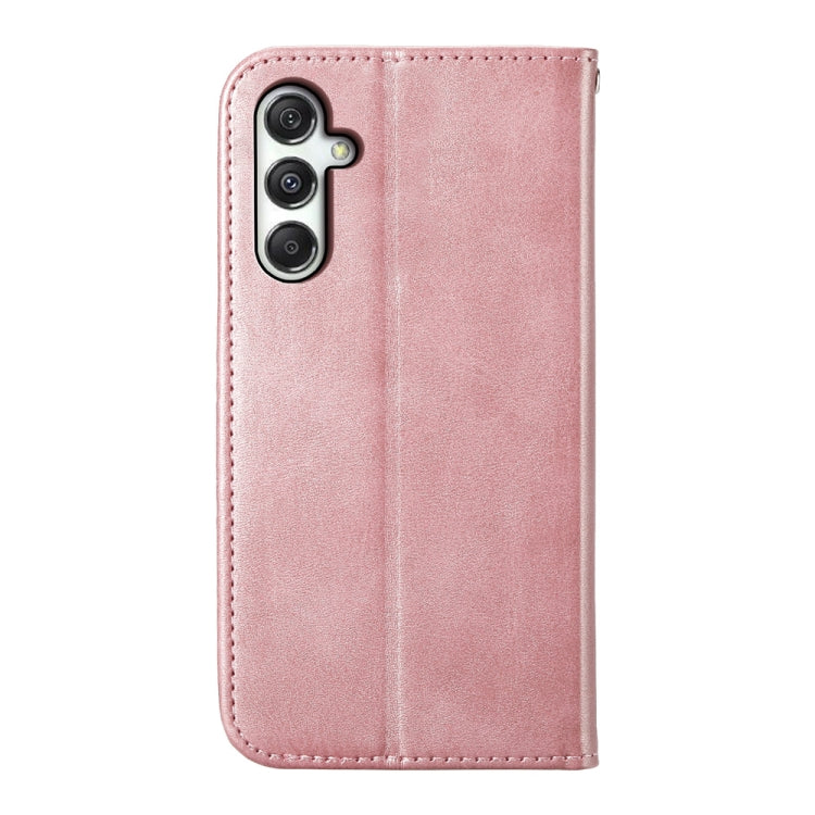For Samsung Galaxy M35 Cubic Grid Calf Texture Magnetic Leather Phone Case